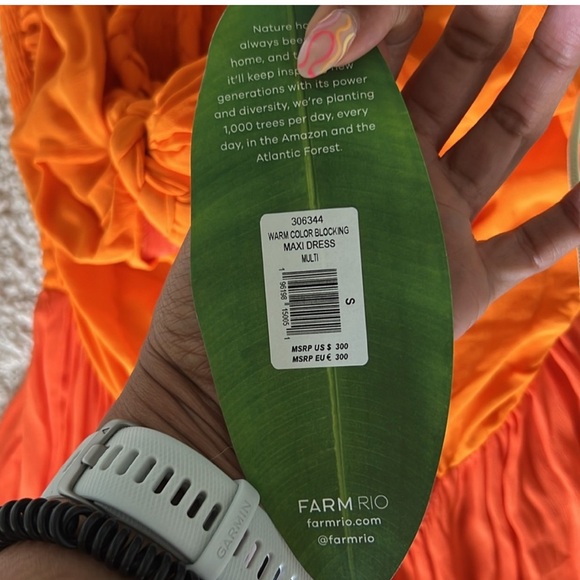 FARM RIO- Warm Color Blocking Maxi Dress - Picture 5 of 6